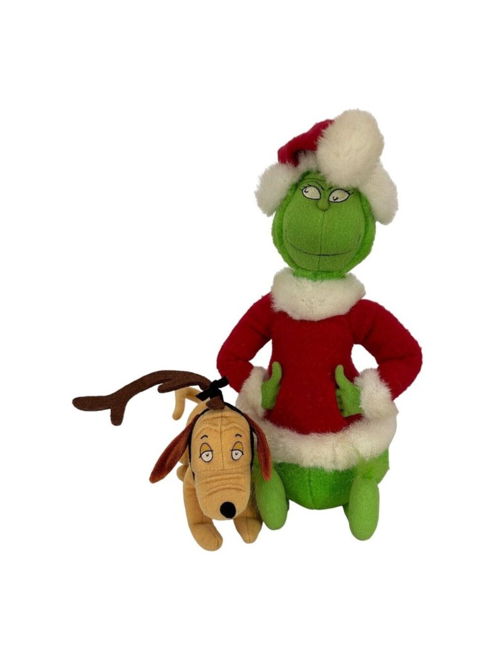 Dr Seuss The Grinch & Max The Dog Stuffed Plush Animal 1998 Hallmark Vtg Retired